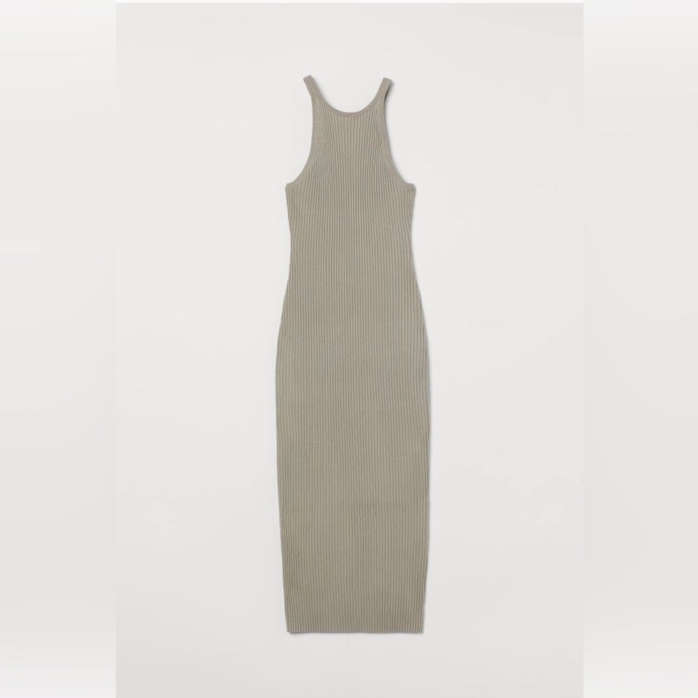 H&M fitted calve length ribbed dress size M